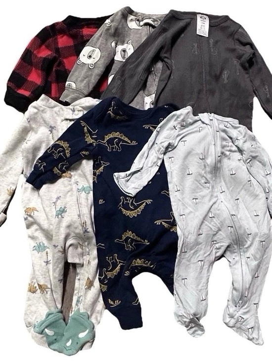 Other - Baby Boy Footie Pajamas 2 Way Zipper Dinosaurs Bears Size 0-3 Months